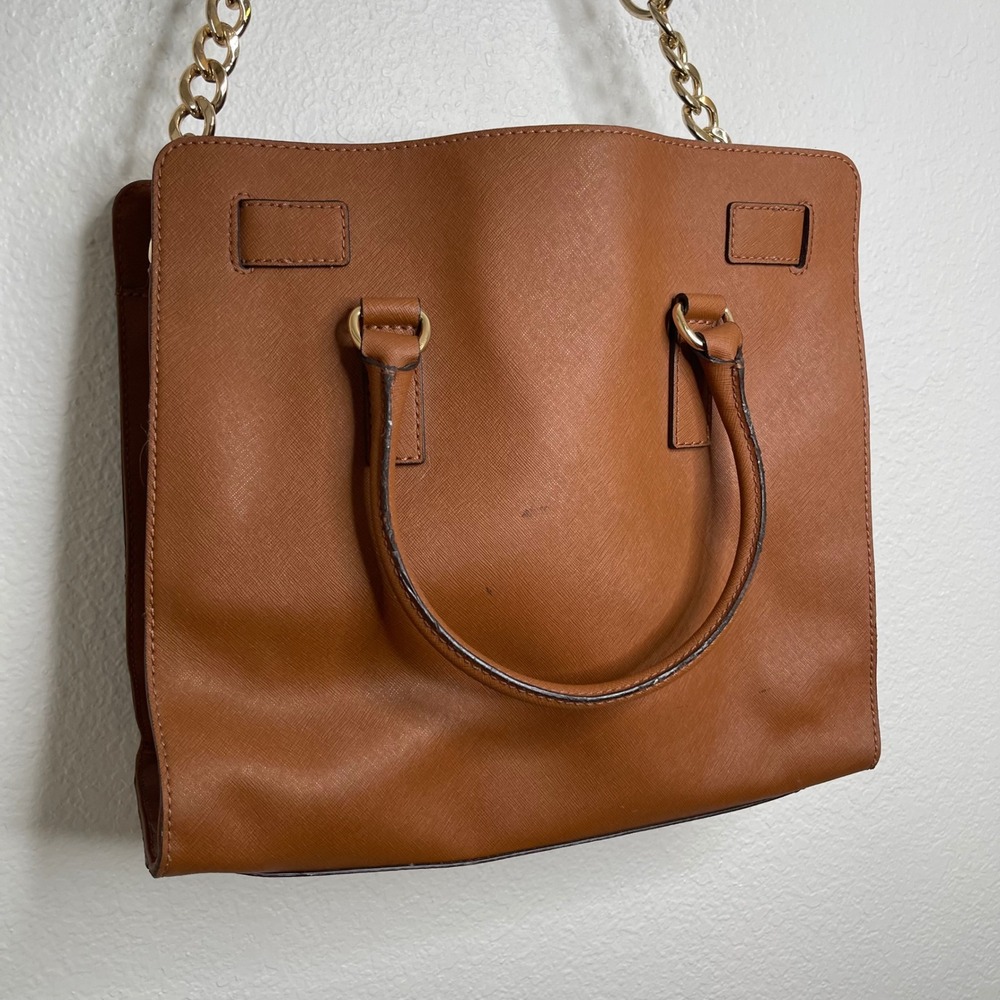 Michael Kors Hamilton North South Tote Brown Saffiano Leather Handbag - Picture 9 of 10